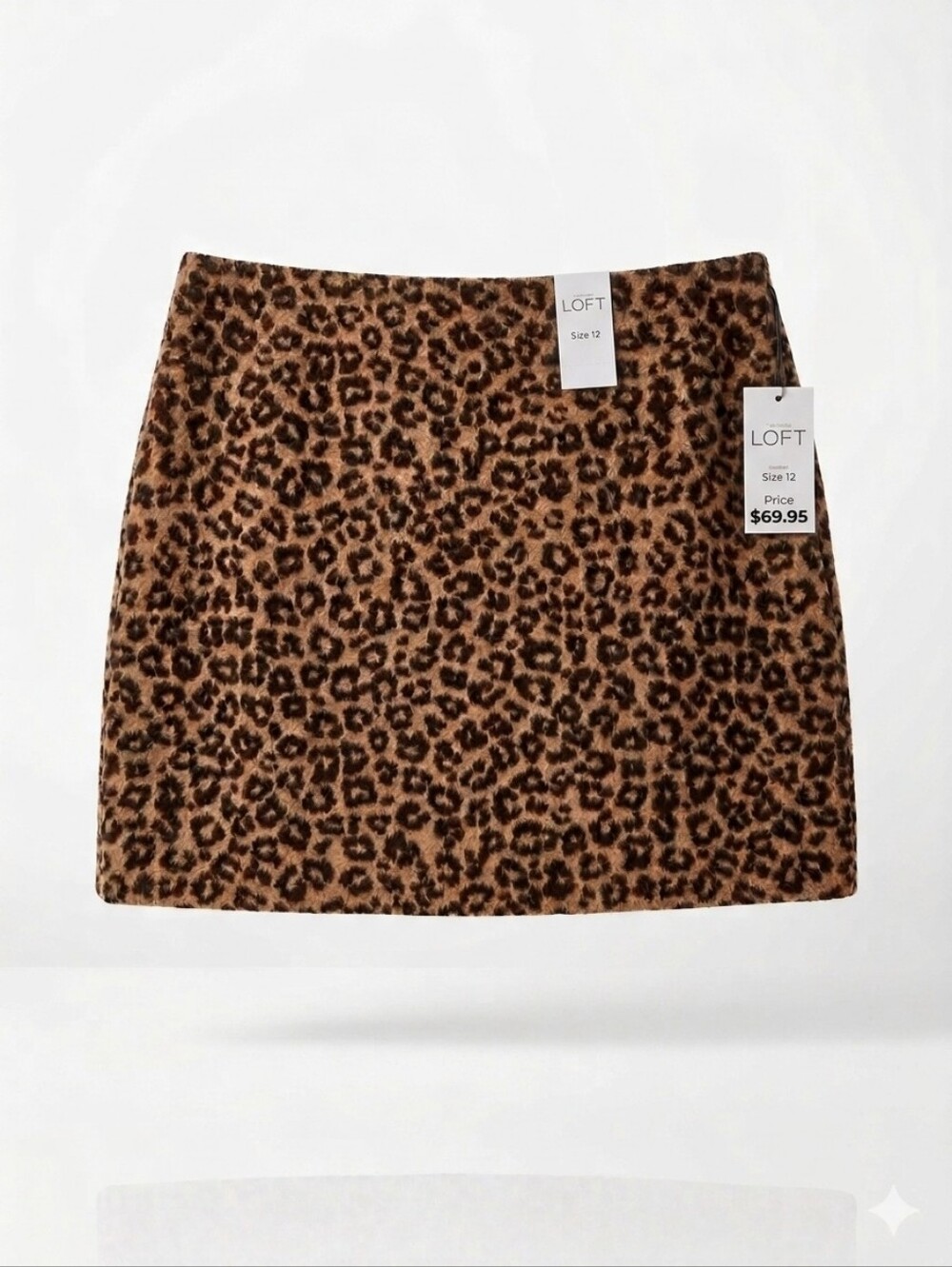 LOFT Leopard-Print Mini Skirt in Brown and Black - Picture 1 of 1